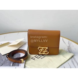 Fendi Brown Cowhide Flip Messenger Bag For Women