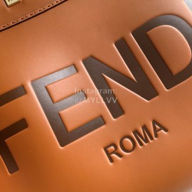 Fendi Brown Leather Large Shopping Bag