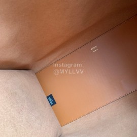 Fendi Brown Leather Large Shopping Bag