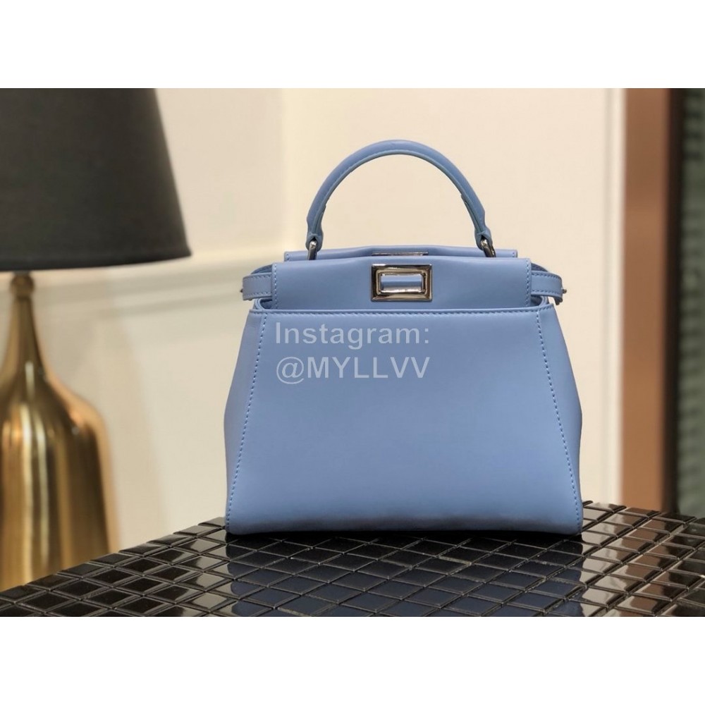 Fendi Fashion Blue Sheepskin Leather Handbag For Women