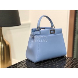 Fendi Fashion Blue Sheepskin Leather Handbag For Women