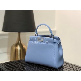 Fendi Fashion Blue Sheepskin Leather Handbag For Women