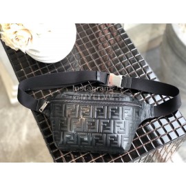 Fendi Black Embossed Print Chest Bag Waist Bag