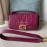 Fendi Fashion Large Flip Messenger Bag For Women Purplish Red