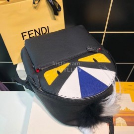 Fendi Lychee Fashion Backpack White