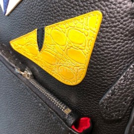 Fendi Lychee Fashion Backpack White