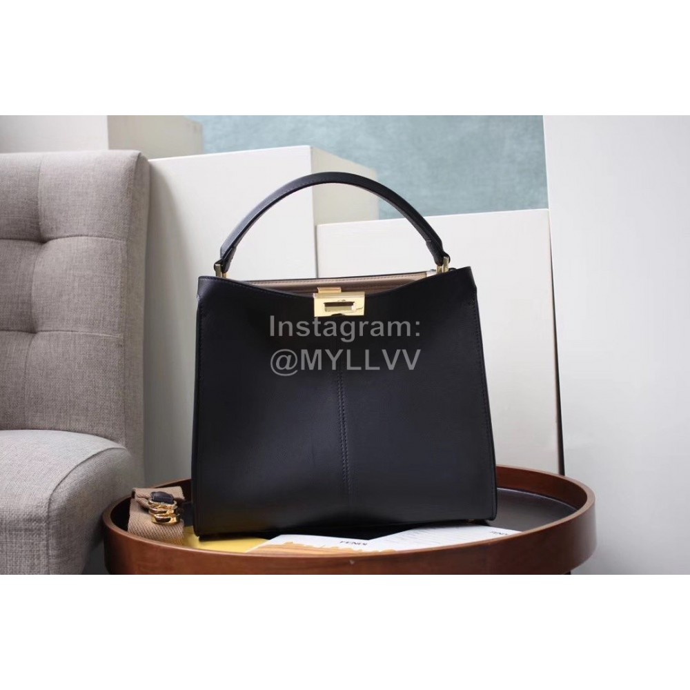 Fendi Black Leather Medium Handbag