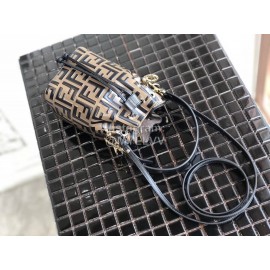 Fendi Embossed Printing Vintage Bucket Bag Coffee