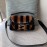 Fendi Black Patent Leather Stripe Medium Bag For Women