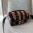 Fendi Black Patent Leather Stripe Medium Bag For Women