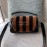 Fendi Black Patent Leather Stripe Medium Bag For Women