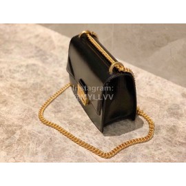 Fendi Black Calfskin Gold Chain Messenger Bag