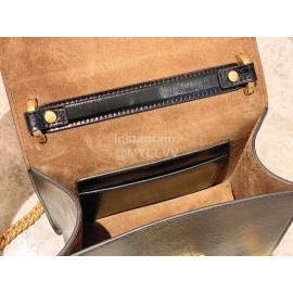 Fendi Black Calfskin Gold Chain Messenger Bag