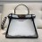 Fendi Fashion Black White Leather Handbag