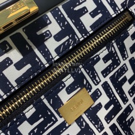 Fendi Fashion Black White Leather Handbag