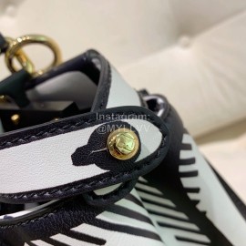 Fendi Fashion Black White Leather Handbag