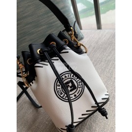 Fendi Fashion Black White Small Drawstring Bucket Bag