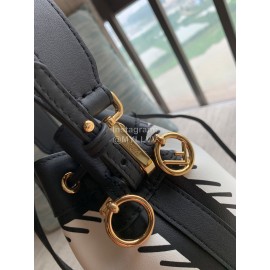 Fendi Fashion Black White Small Drawstring Bucket Bag