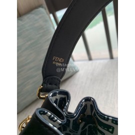 Fendi Fashion Black White Small Drawstring Bucket Bag