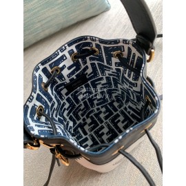 Fendi Fashion Black White Small Drawstring Bucket Bag