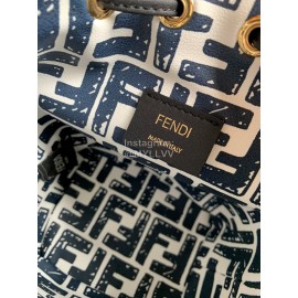 Fendi Fashion Black White Small Drawstring Bucket Bag