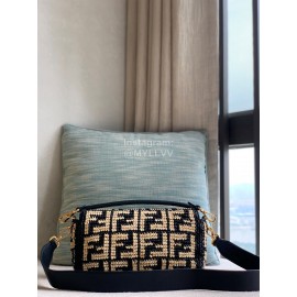 Fendi Fashion Canvas Woven Handbag Messenger Bag
