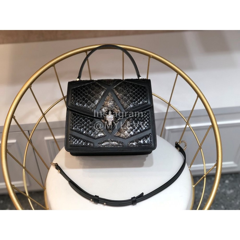 Fendi Black Snake Leather Shoulder Bag