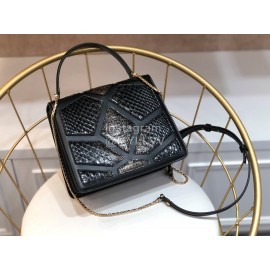 Fendi Black Snake Leather Shoulder Bag