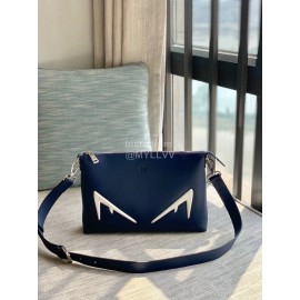 Fendi Roman Leather One Shoulder Messenger Bag White