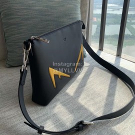 Fendi Roman Leather One Shoulder Messenger Bag Yellow