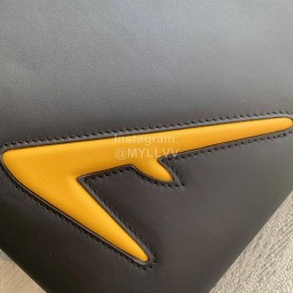 Fendi Roman Leather One Shoulder Messenger Bag Yellow
