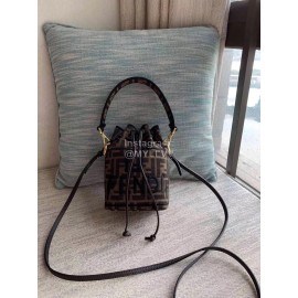 Fendi Embroidery Letter Drawstring Portable Bucket Bag