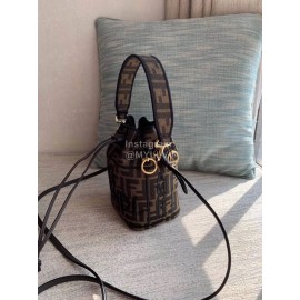 Fendi Embroidery Letter Drawstring Portable Bucket Bag