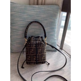 Fendi Embroidery Letter Drawstring Portable Bucket Bag