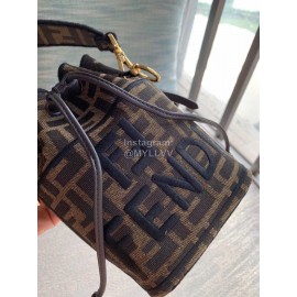 Fendi Embroidery Letter Drawstring Portable Bucket Bag