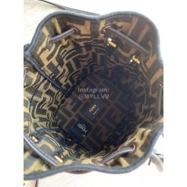 Fendi Embroidery Letter Drawstring Portable Bucket Bag