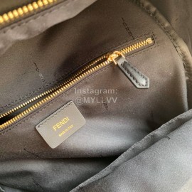 Fendi New Black Nylon Leather Backpack 