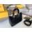 Fendi Fashion Black Leather Handbag Messenger Bag