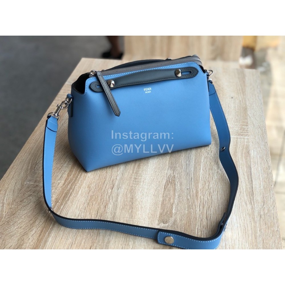 Fendi Blue Simple Calf Leather Bag