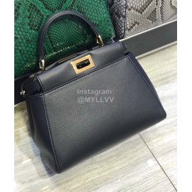 Fendi Black Lambskin Messenger Bag Handbag