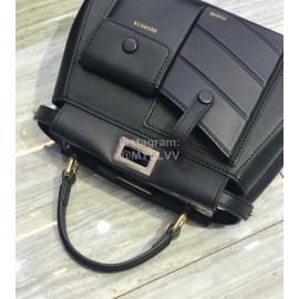 Fendi Black Lambskin Messenger Bag Handbag