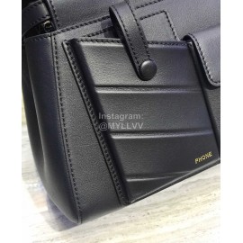 Fendi Black Lambskin Messenger Bag Handbag
