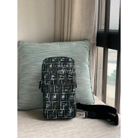 Fendi Black Camouflage Nylon Small Backpack