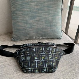 Fendi Black Camouflage Nylon Waist Bag