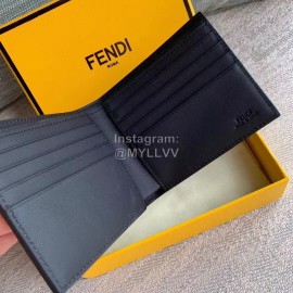 Fendi Black Leather Short Two Fold Wallet