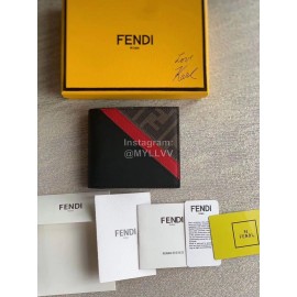 Fendi Black Leather Short Two Fold Wallet