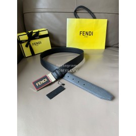Fendi Black Calf Leather Swivel Buckle 34mm Belt For Men