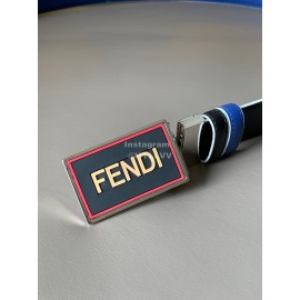 Fendi New Calf Leather Swivel Buckle 34mm Belt For Men 