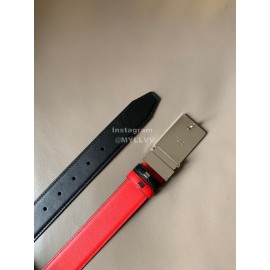 Fendi New Calf Leather Swivel Buckle 34mm Belt For Men Red