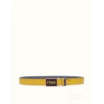 Fendi New Calf Leather Swivel Buckle 34mm Belt For Men Yellow